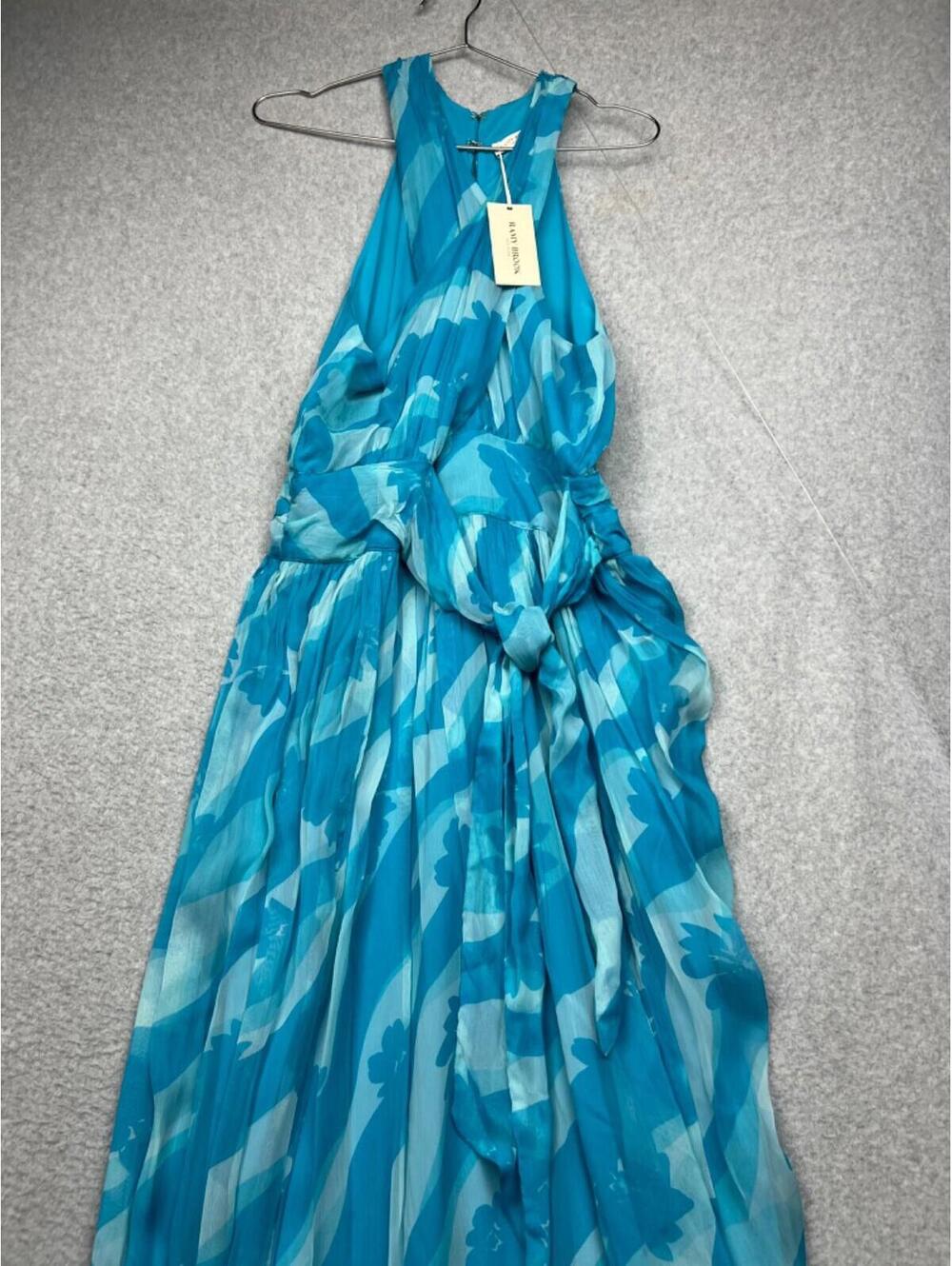 Ramy Brook Womens Zoya Chiffon Maxi Gown Dress 8 FLowy Feminine Boho Classy - Picture 2 of 16